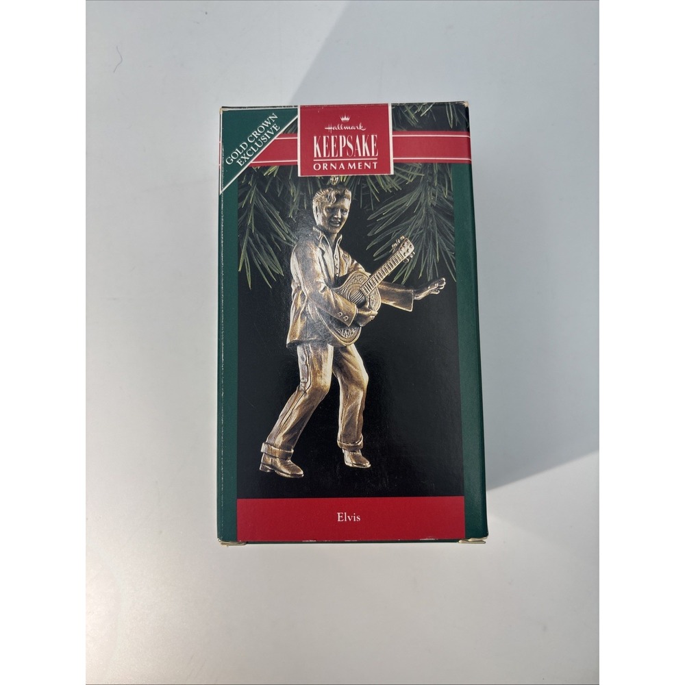 Vintage Hallmark Keepsake Ornament 1992 Gold‎ Crown Exclusive Brass Plated ELVIS - Picture 6 of 11